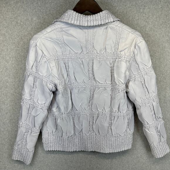 General Apparel Jacket Women Small Silver Gray 100% Polyester Full Zip Collared - Picture 2 of 13